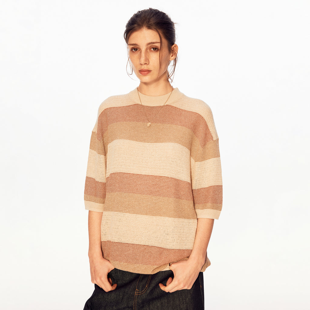 MADWITCH VINTAGE STRIPE QUARTER SLEEVE TEE #27509