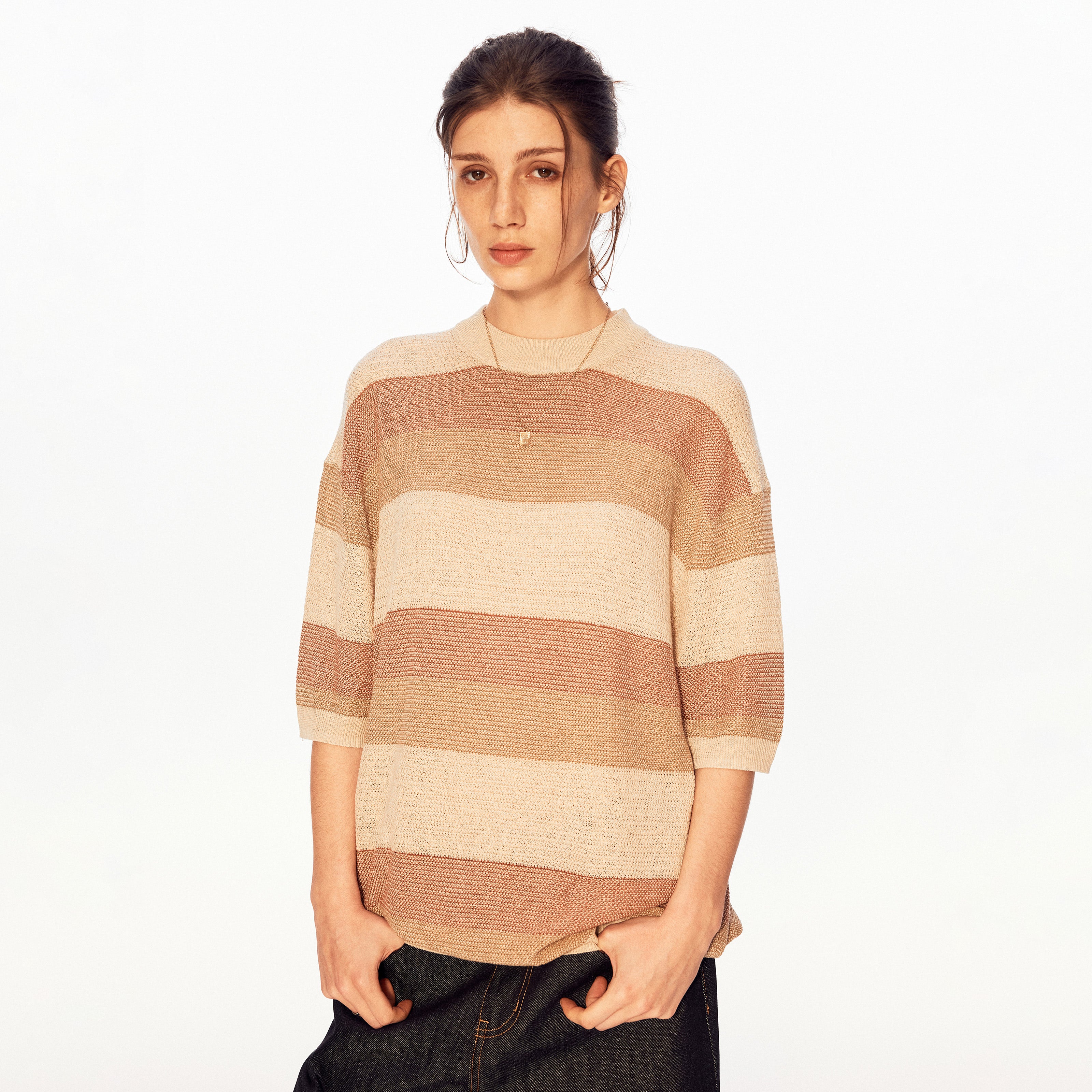 MADWITCH VINTAGE STRIPE QUARTER SLEEVE TEE #27509