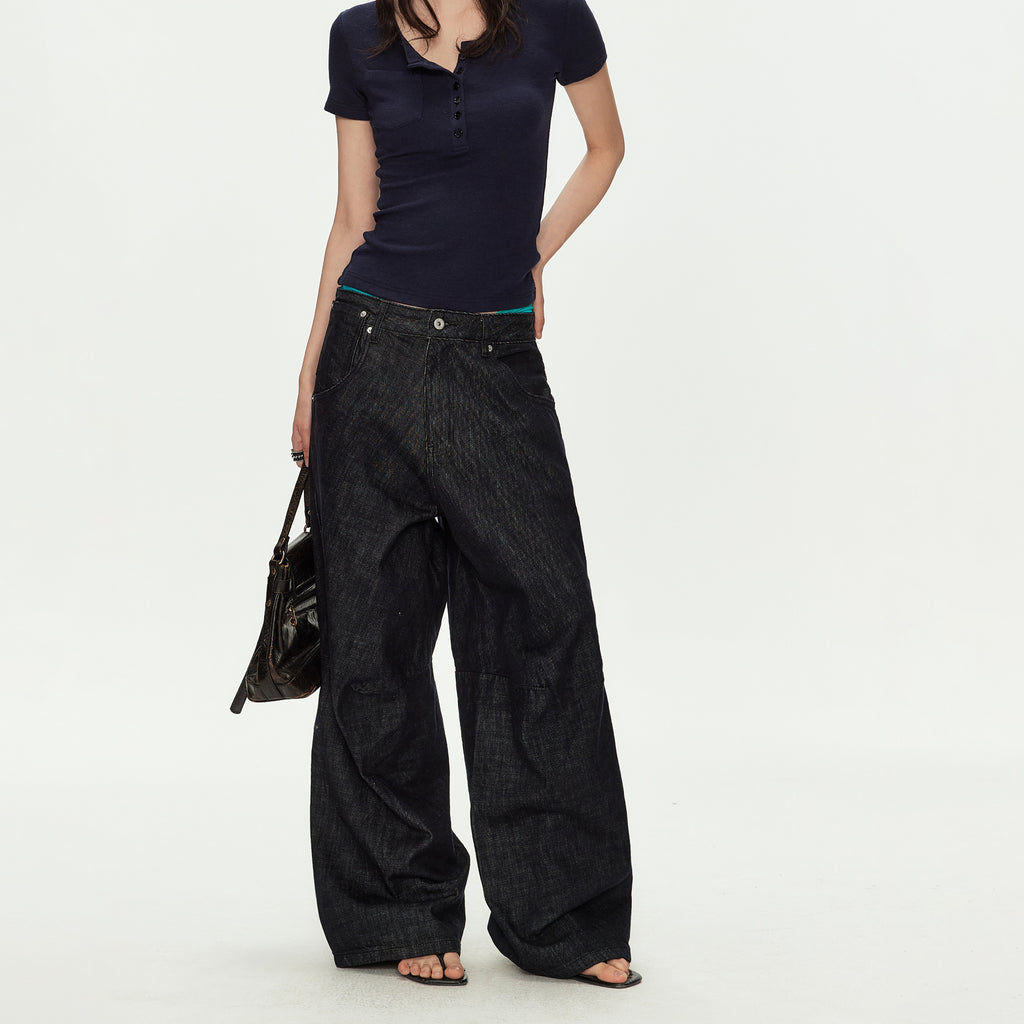 MADWITCH RAW SELVEDGE CURVED JEANS #GPC9813