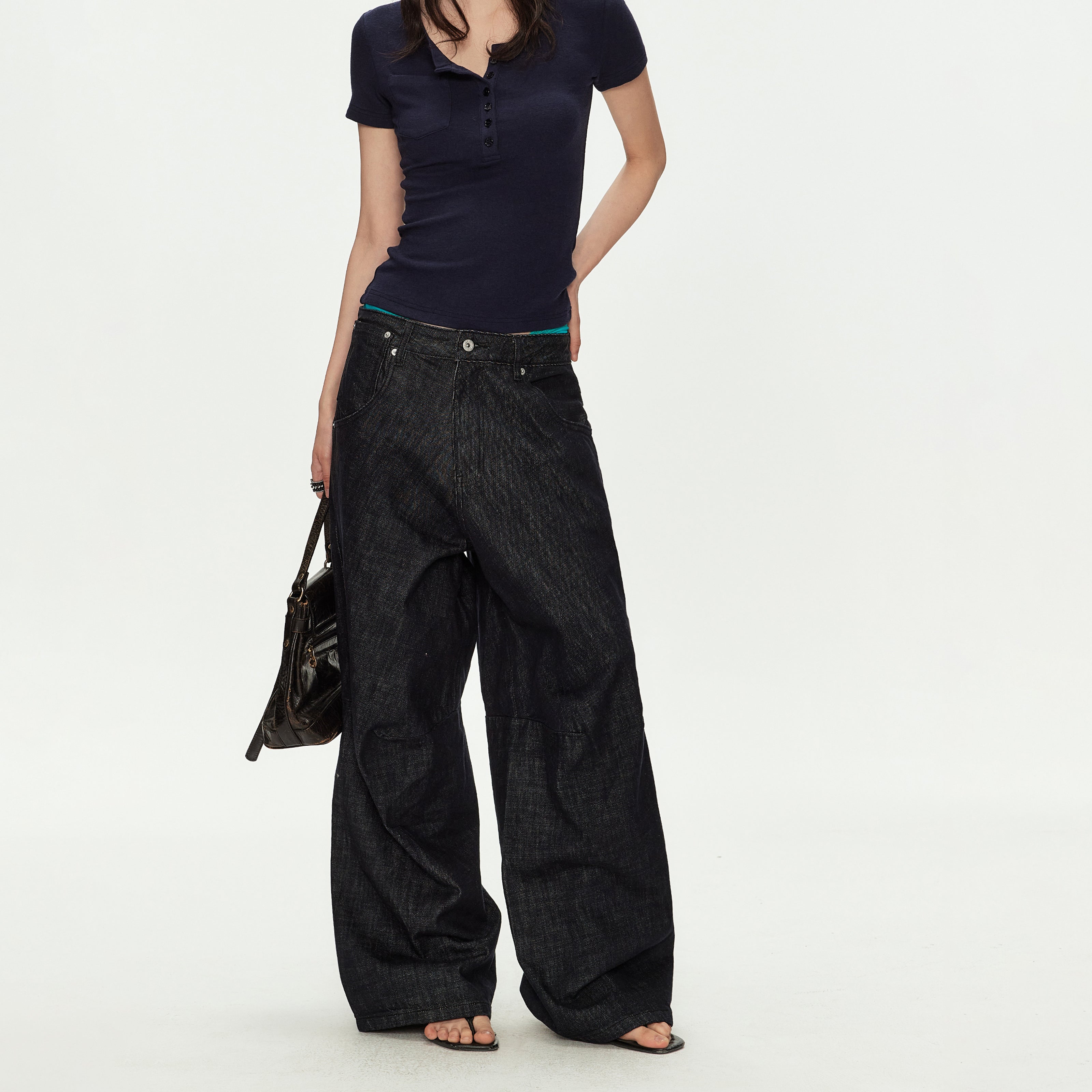MADWITCH RAW SELVEDGE CURVED JEANS #GPC9813