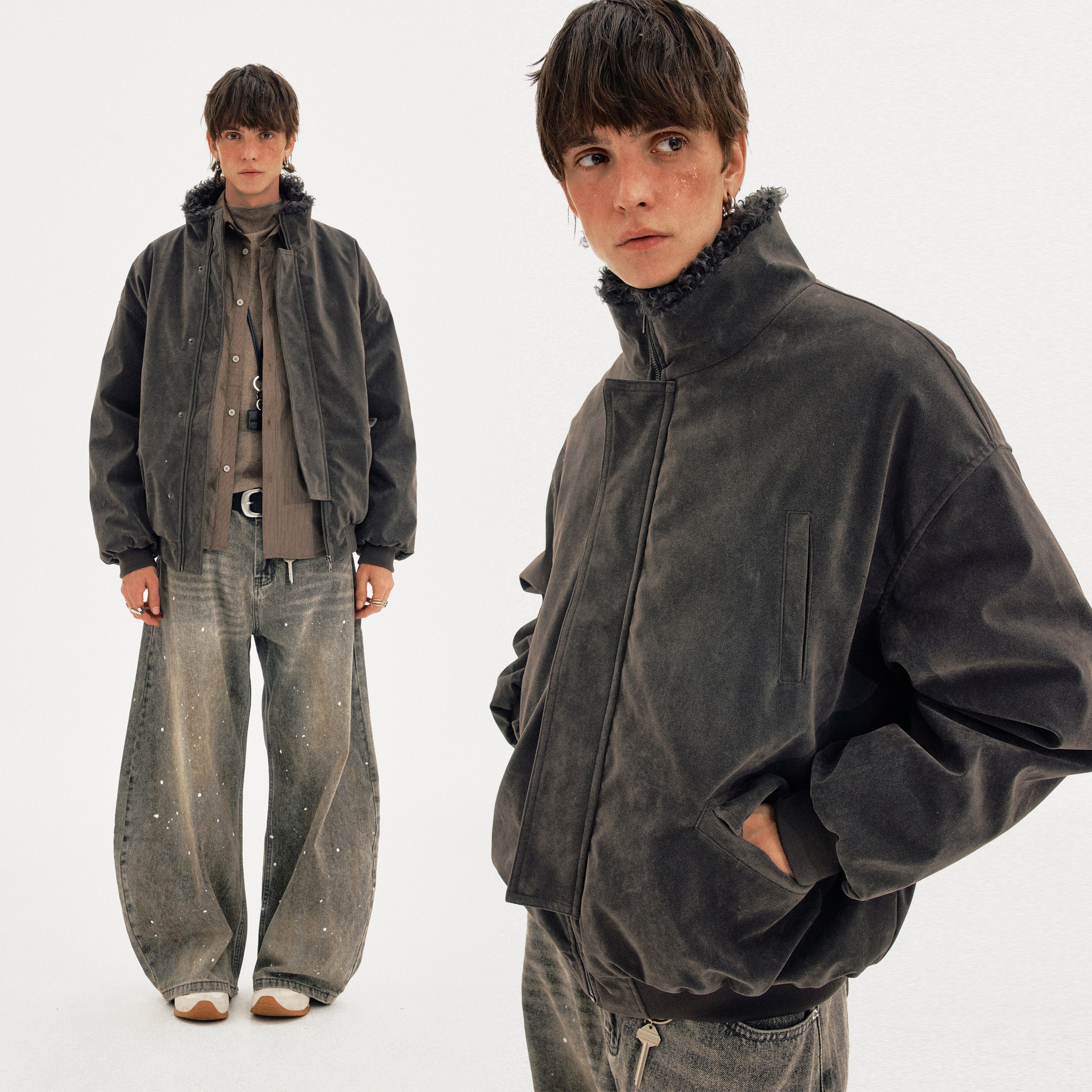 MADWITCH SUEDE SHEAR PARKA #AW25149