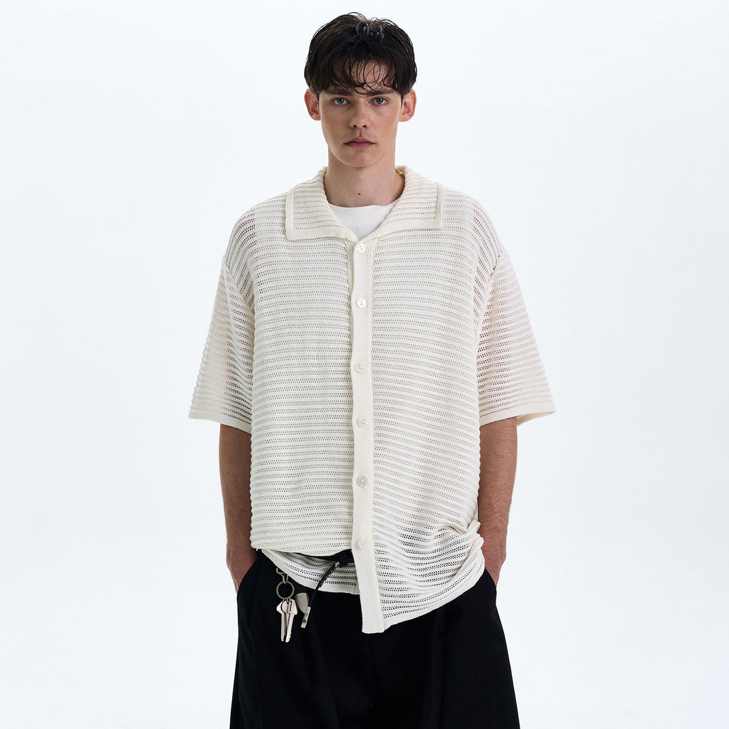 MADWITCH MESH KNIT SHORT SLEEVE TOP #DF8448