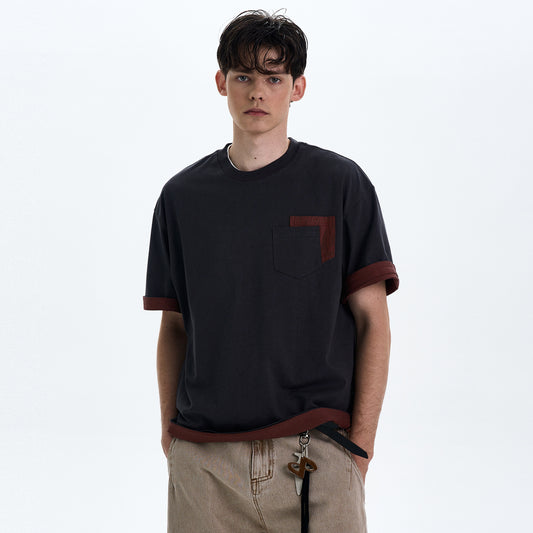 MADWITCH CONTRAST COLOR CREWNECK TEE #C205C25