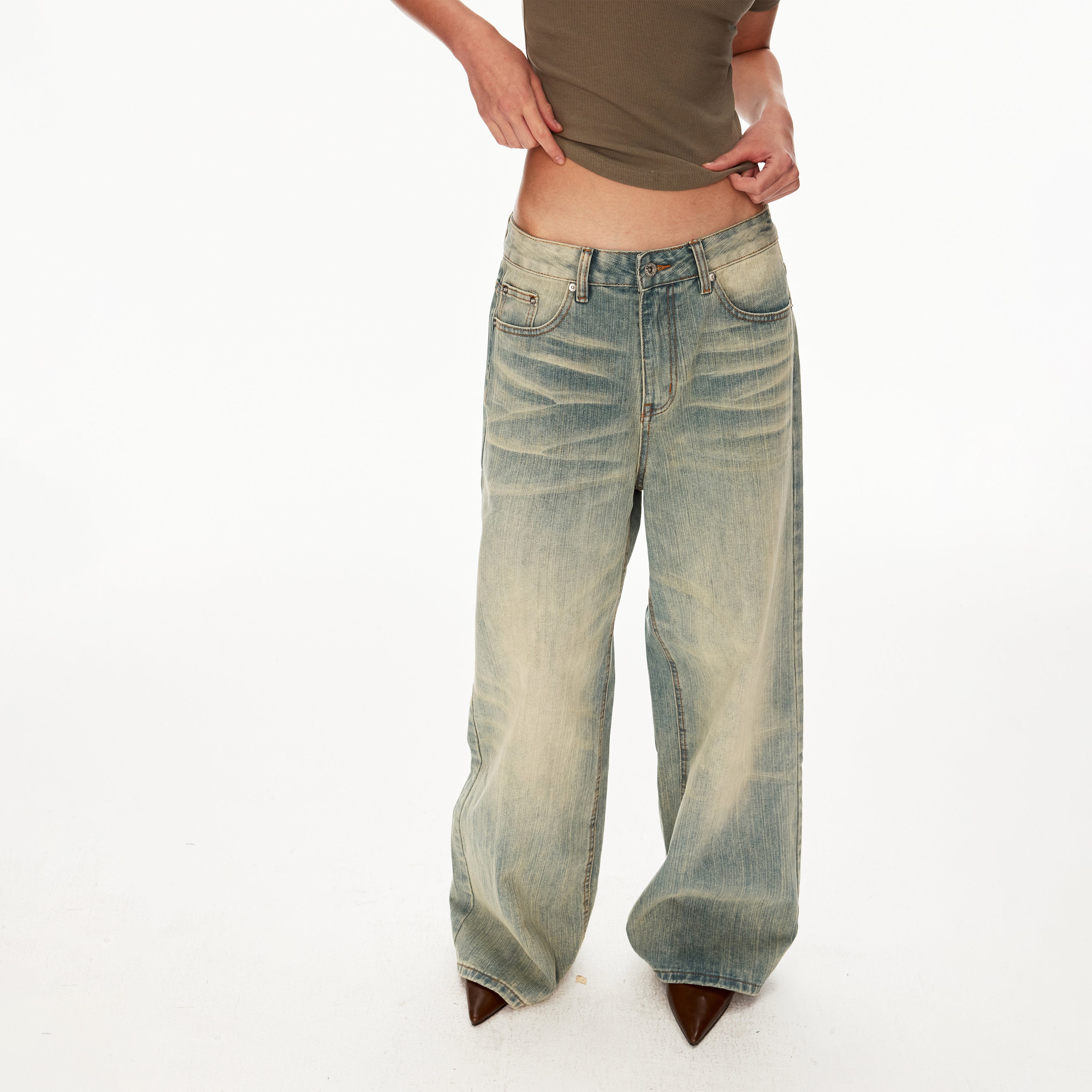 MADWIT YELLOW WASH BAMBOO JEANS #DR8816