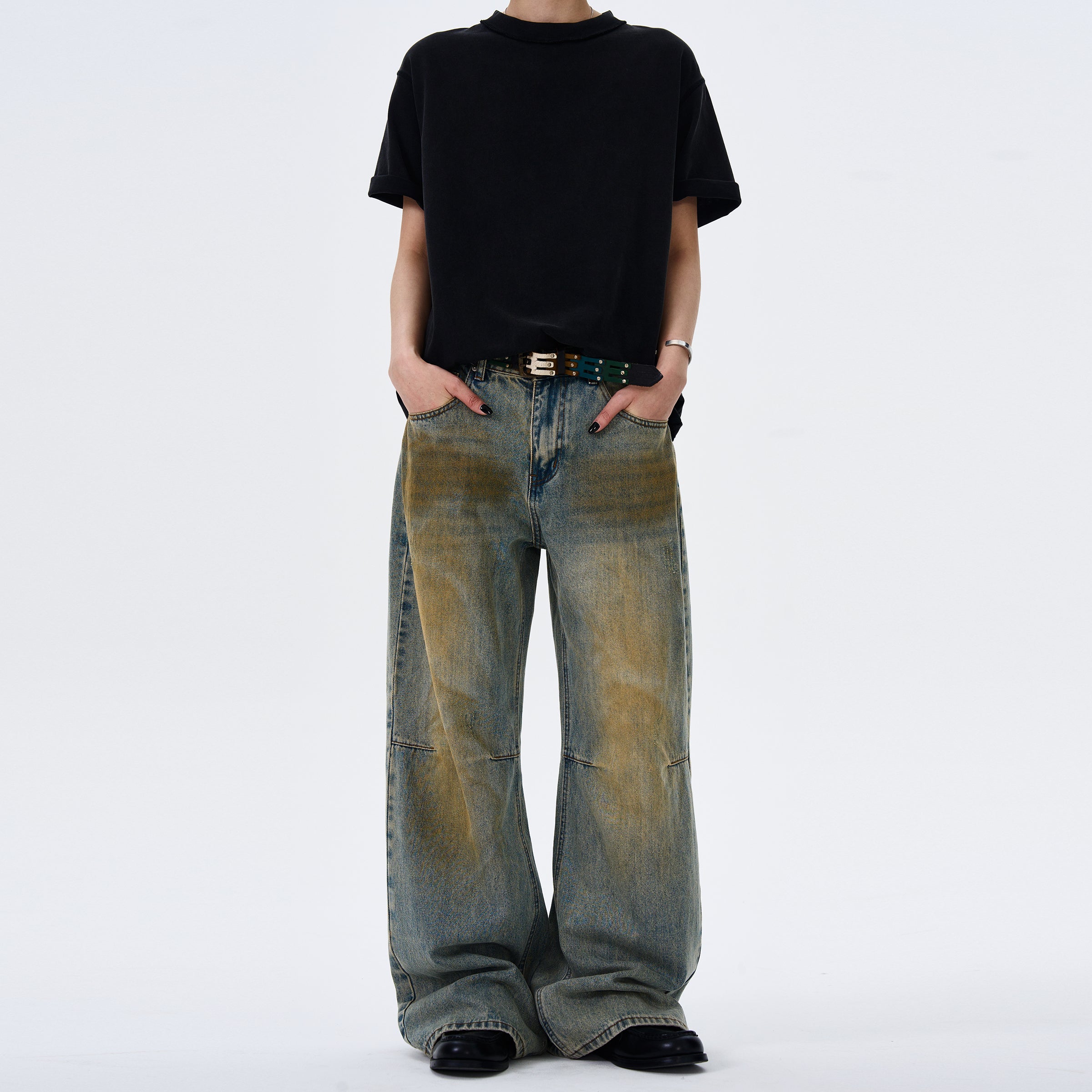 MADWITCH BAGGY FLOOR-LENGTH DENIM PANTS #FX053