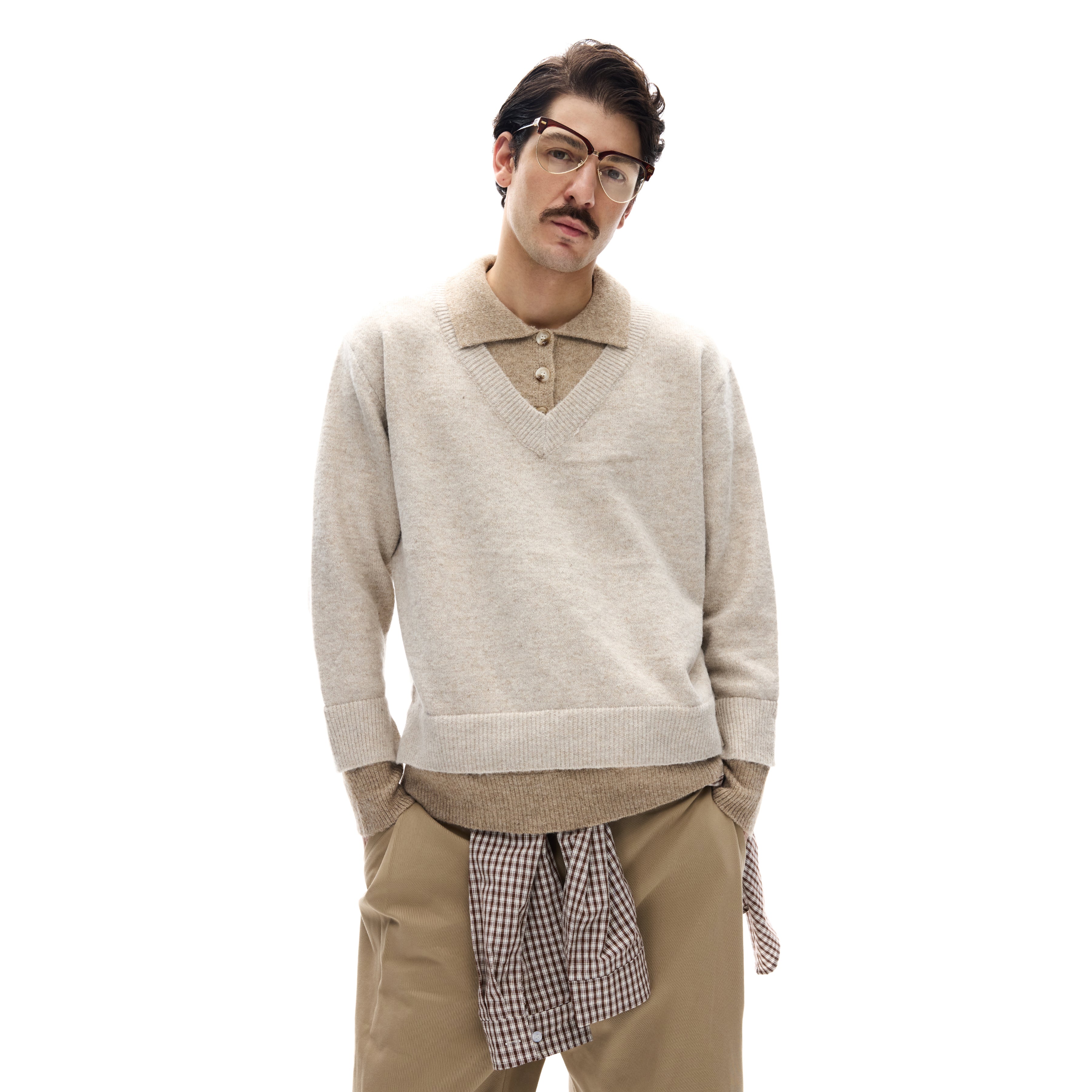 MADWITCH SPLIT COLLAR SWEATER #G530