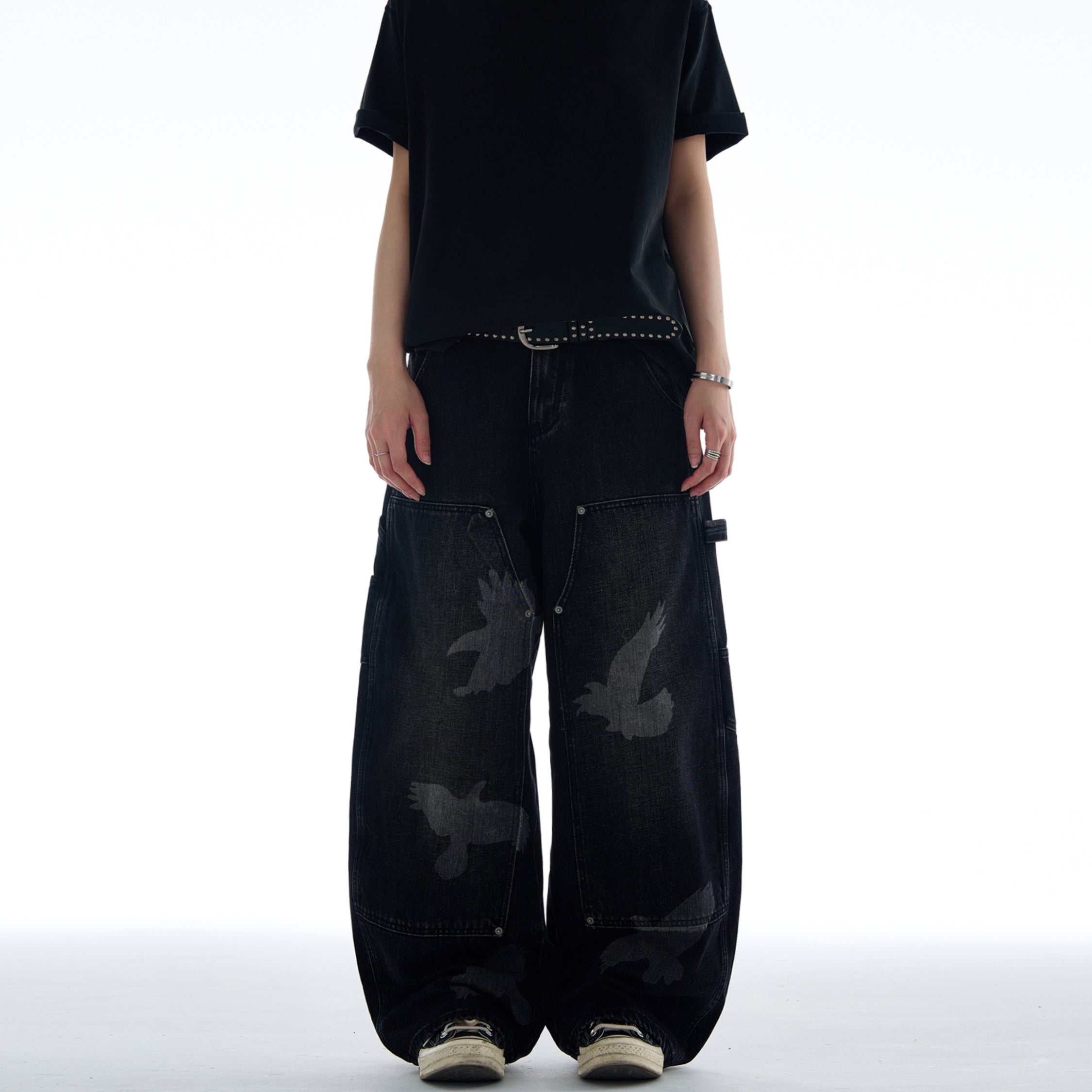 MADWITCH AMERICAN STYLE PEACE DOVE PRINT DENIM JEANS #CK9575