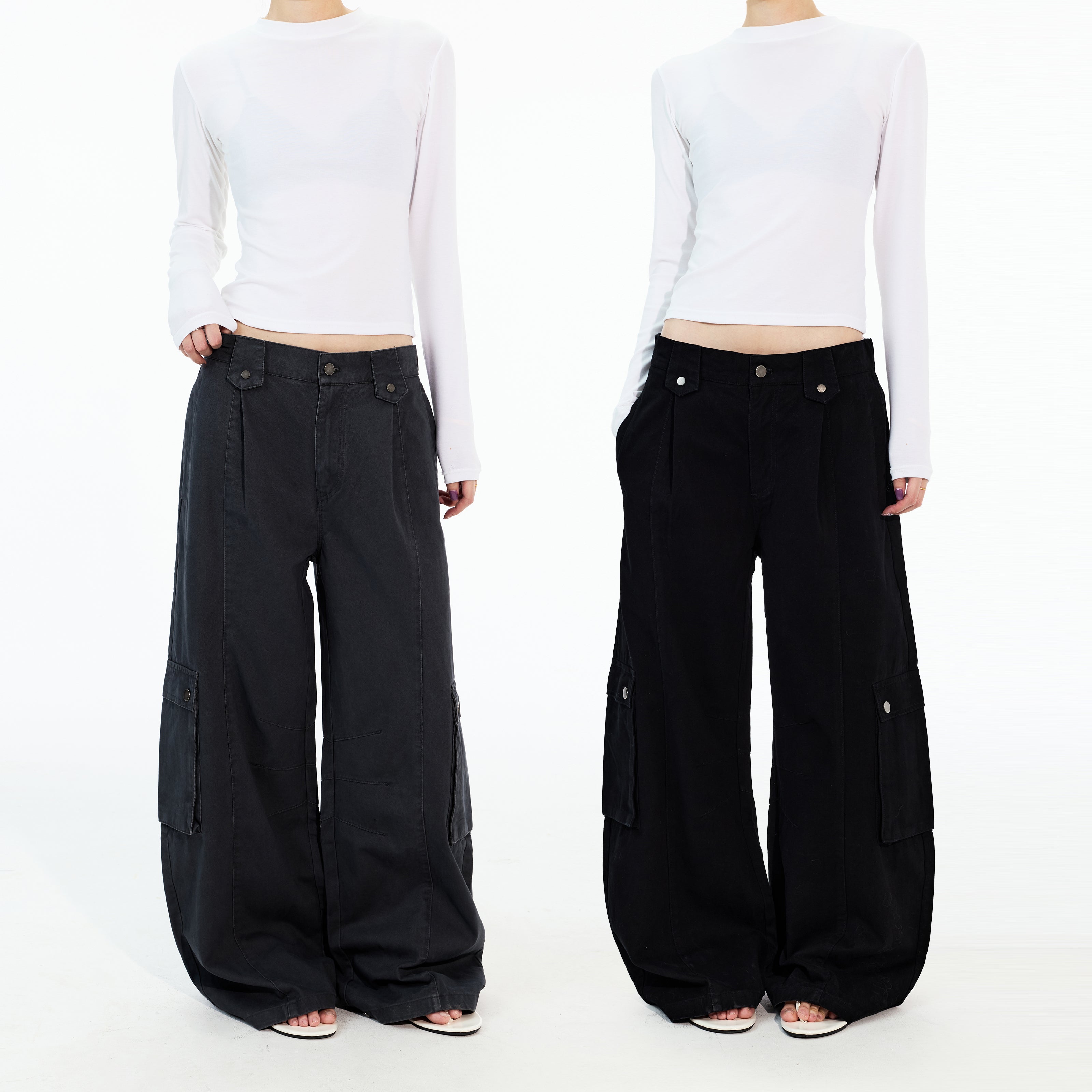 MADWITCH PLEATED MULTI-POCKET WORK PANTS #A619