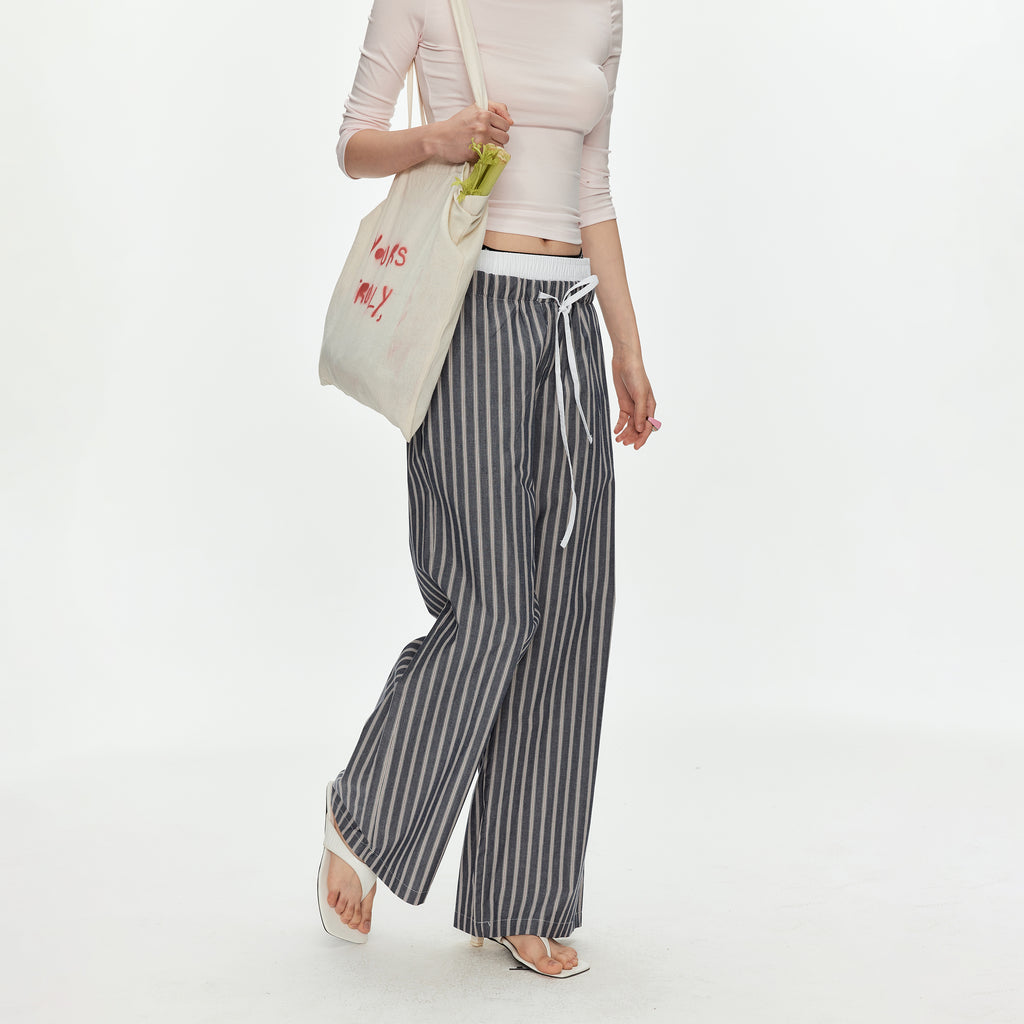 MADWITCH STRIPED SUMMER WIDE LEG PANTS #CK61029