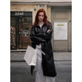 MADWITCH PU LONG LINE LEATHER COAT #28116