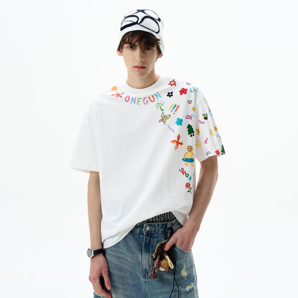 MADWITCH GRAFFITI PRINT TEE #C828