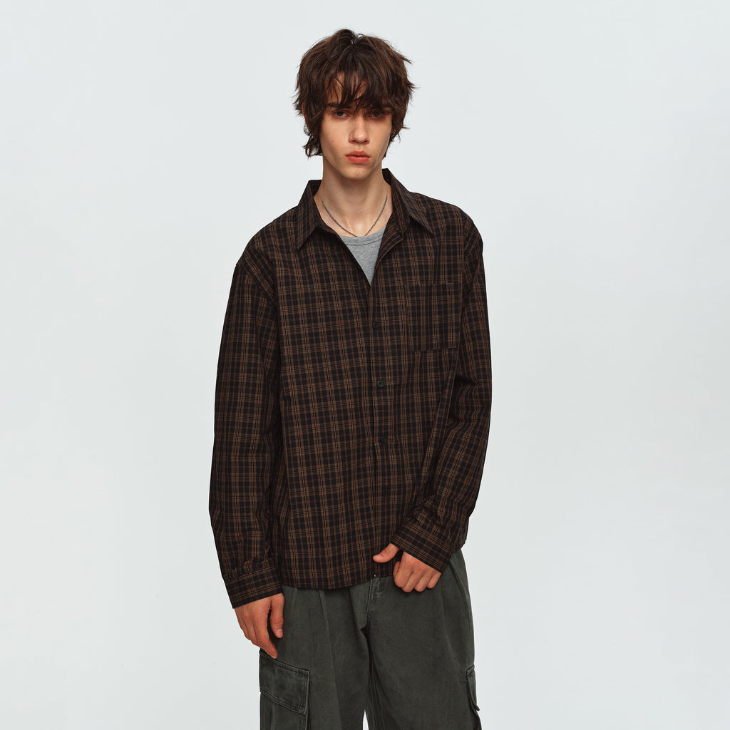 MADWITCH PLAID RELAXED-FIT CASUAL SHIRT #CR6256