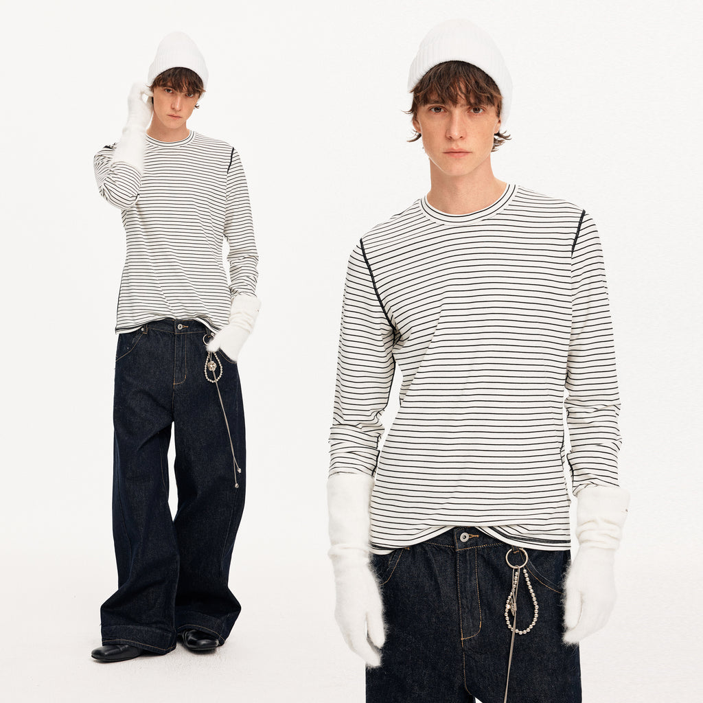 MADWITCH COLORBLOCK TENCEL STRIPE TEE #TC108