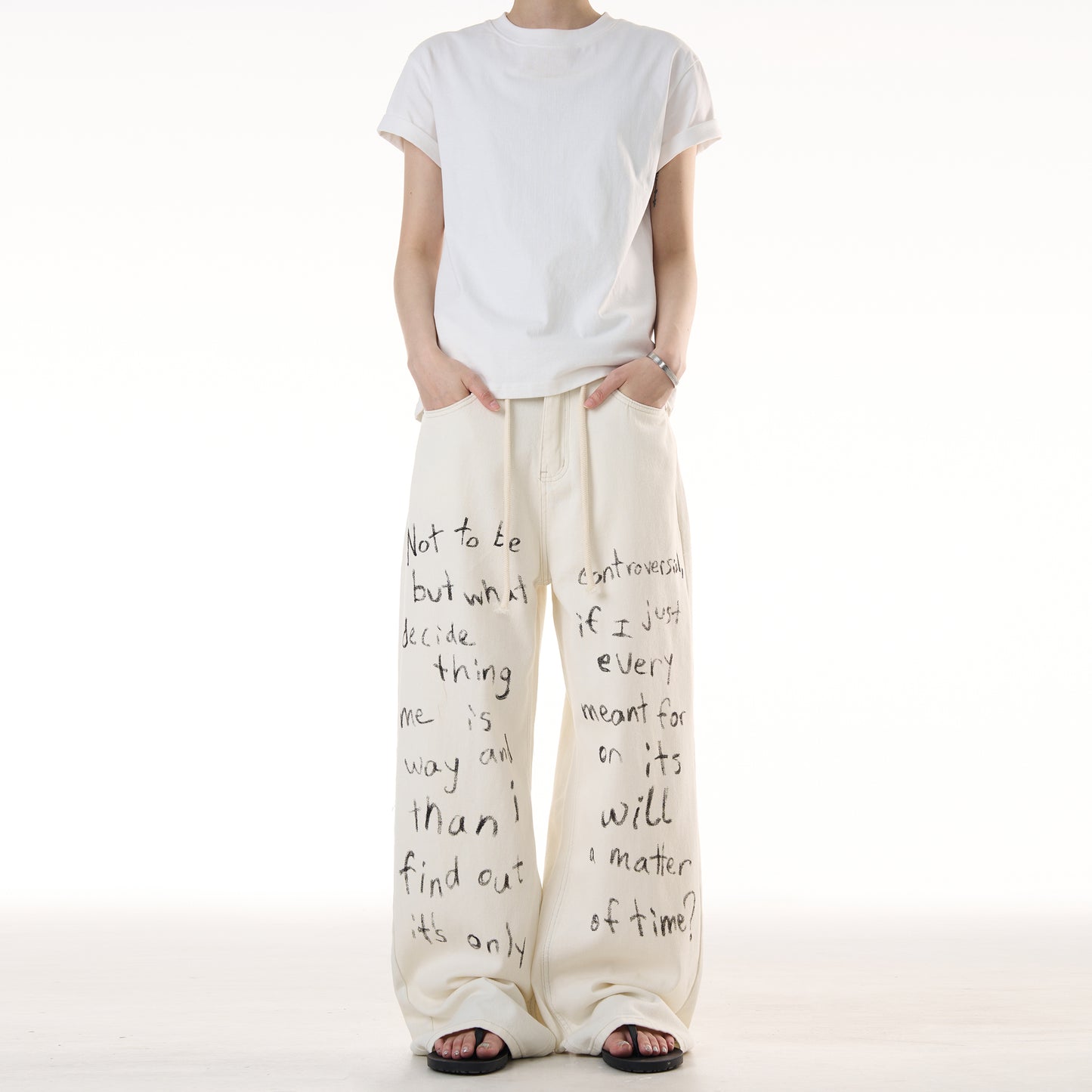 MADWITCH LETTER GRAFFITI JEANS #WHOA101