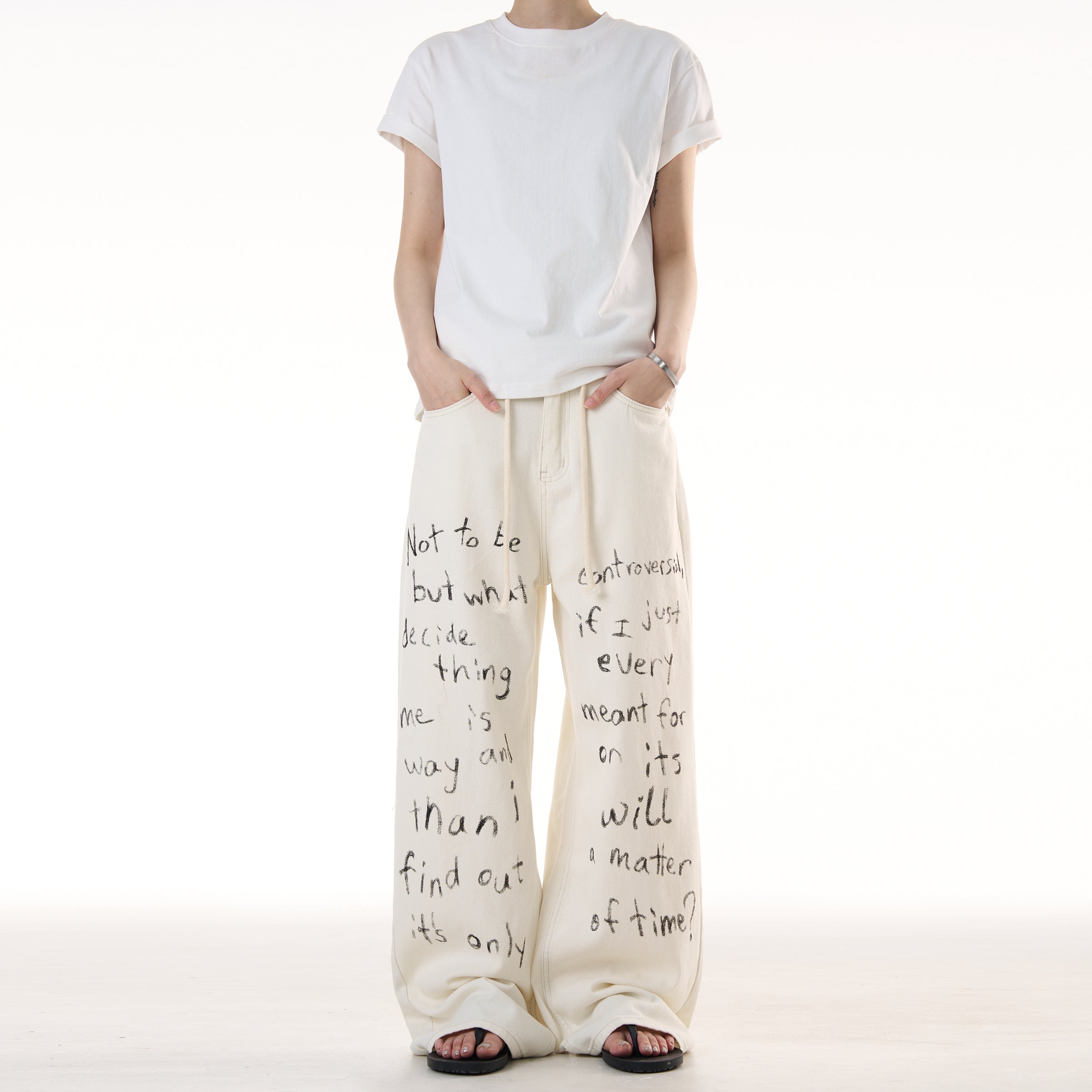 MADWITCH LETTER GRAFFITI JEANS #WHOA101