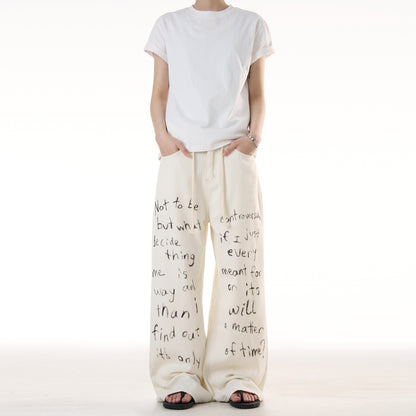 MADWITCH LETTER GRAFFITI JEANS #WHOA101