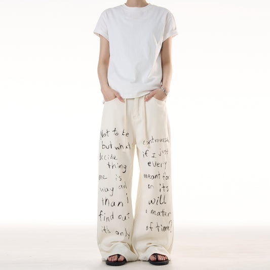 MADWITCH LETTER GRAFFITI JEANS #WHOA101