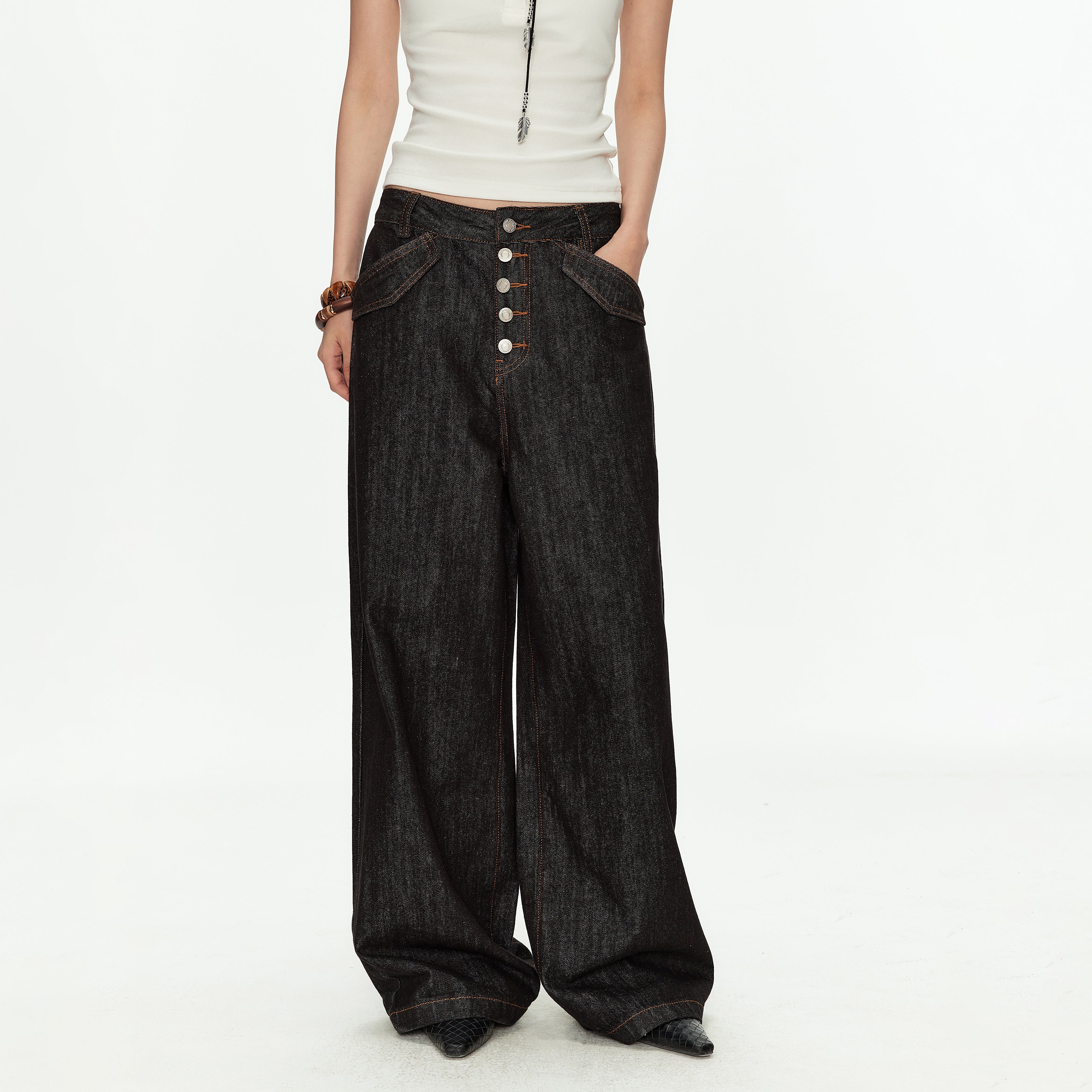 MADWITCH RAW DENIM PARIS BUCKLE PANTS #DR3329