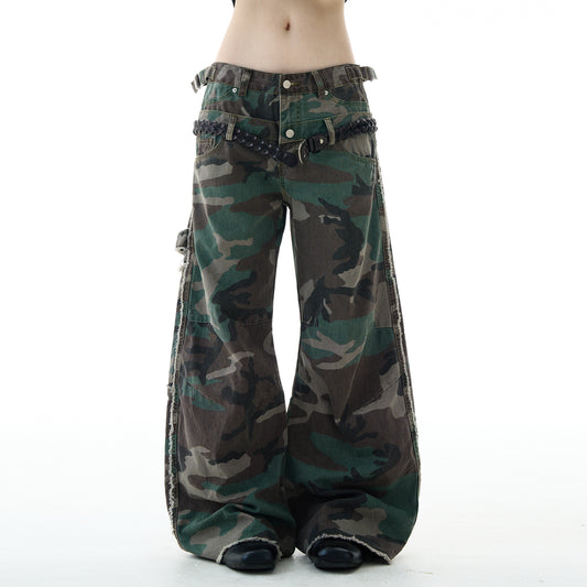 MADWITCH DESIGN CAMO CARGO PANTS #G6841