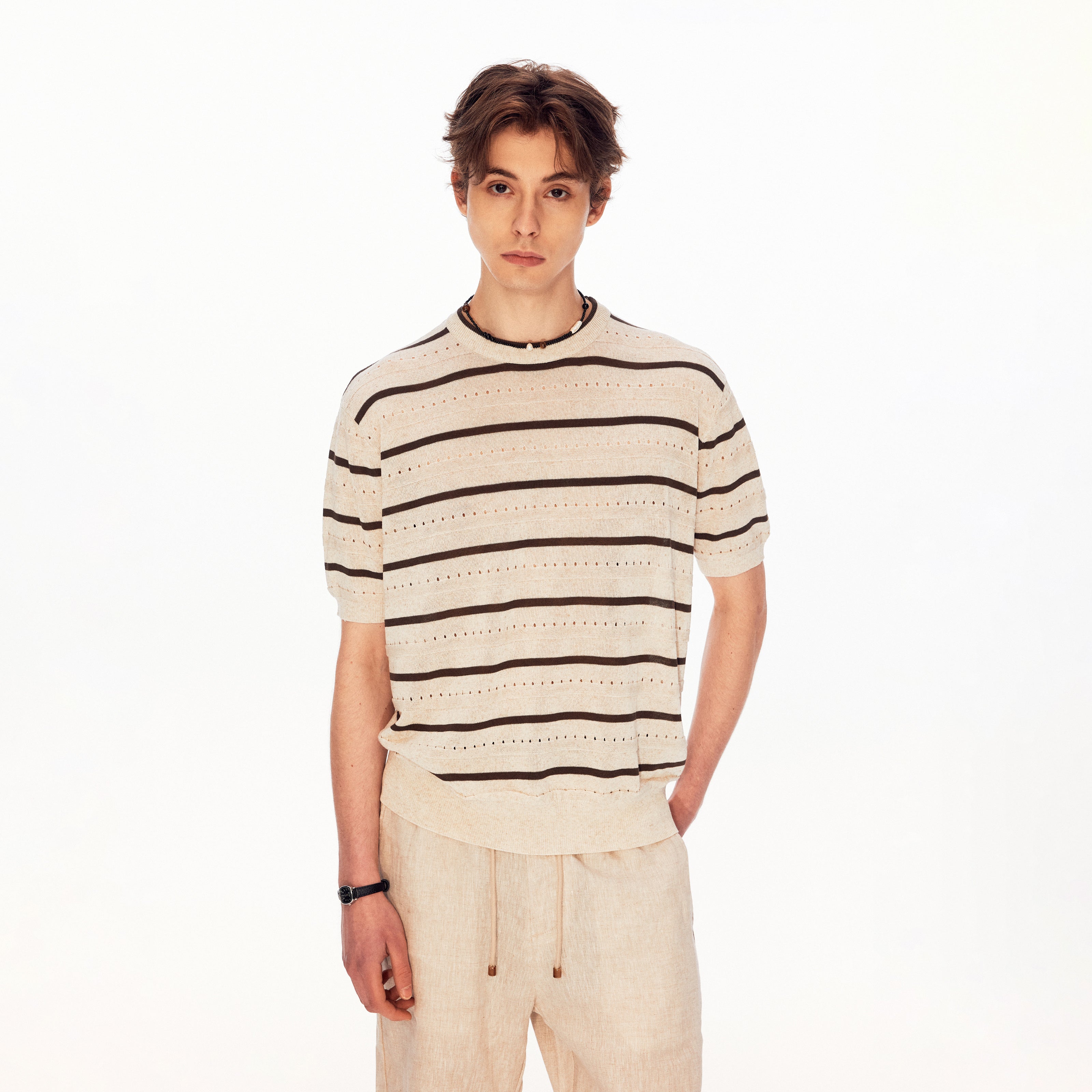 MADWITCH HERITAGE MESH LINEN TEE #27492
