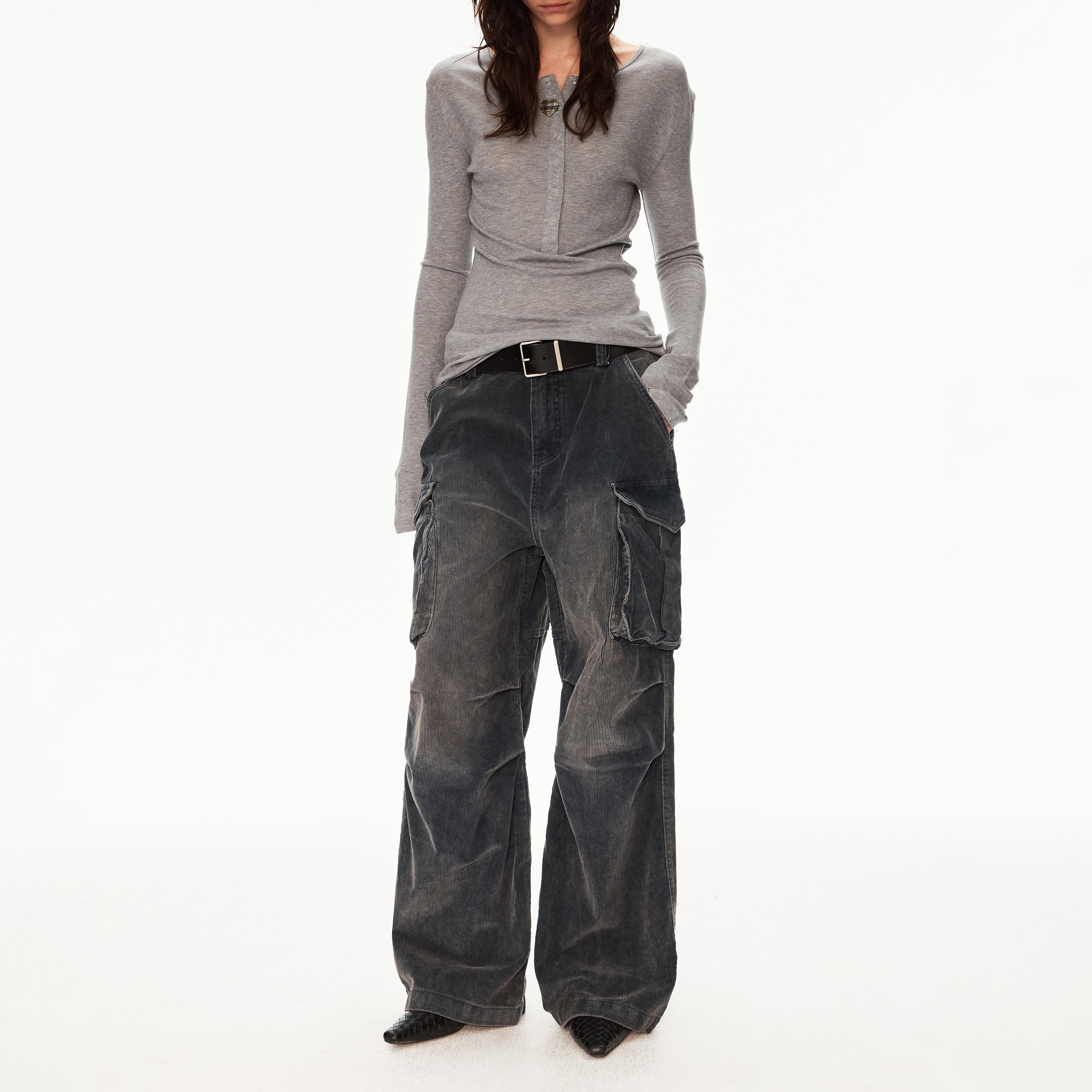 MADWIT DISTRESSED CORDUROY PANTS #Z041