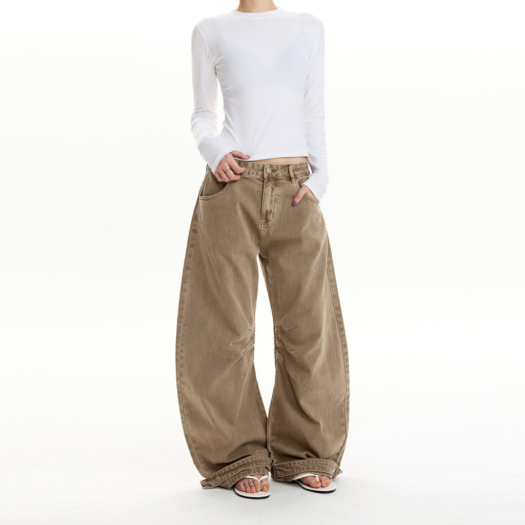 MADWIT DECONSTRUCTED WASHED WIDE PANTS#Z055