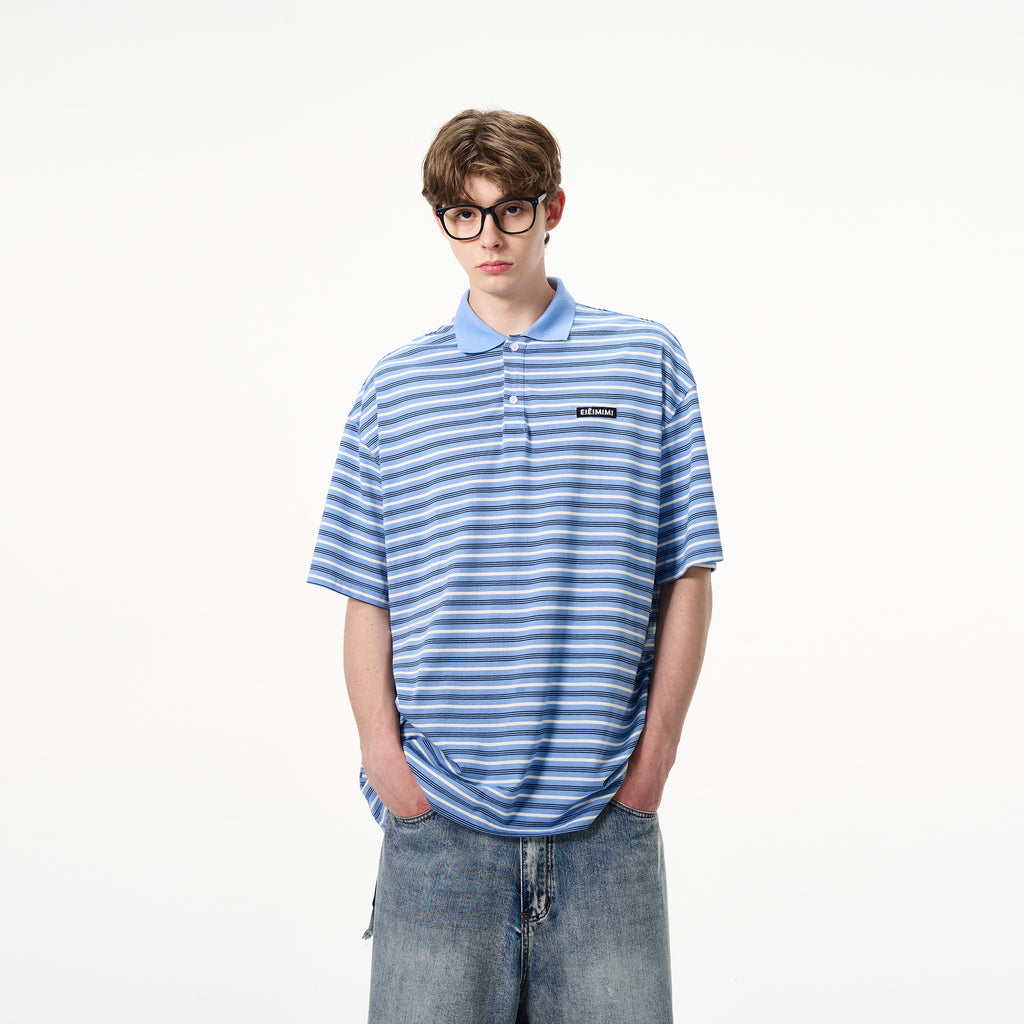 MADWITCH COLLEGE STYLE STRIPED SHORT SLEEVE #EM0083