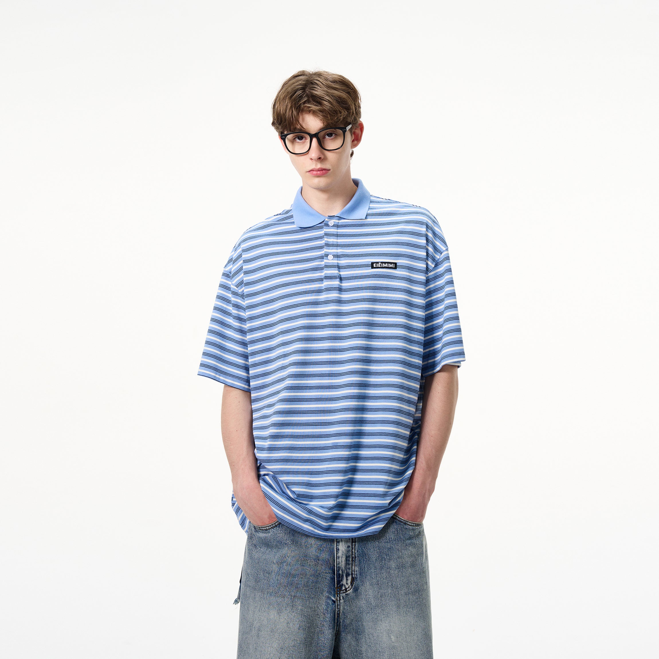 MADWITCH COLLEGE STYLE STRIPED SHORT SLEEVE #EM0083