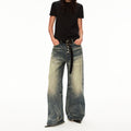 MADWIT DISTRESSED WIDE JEANS #GD006