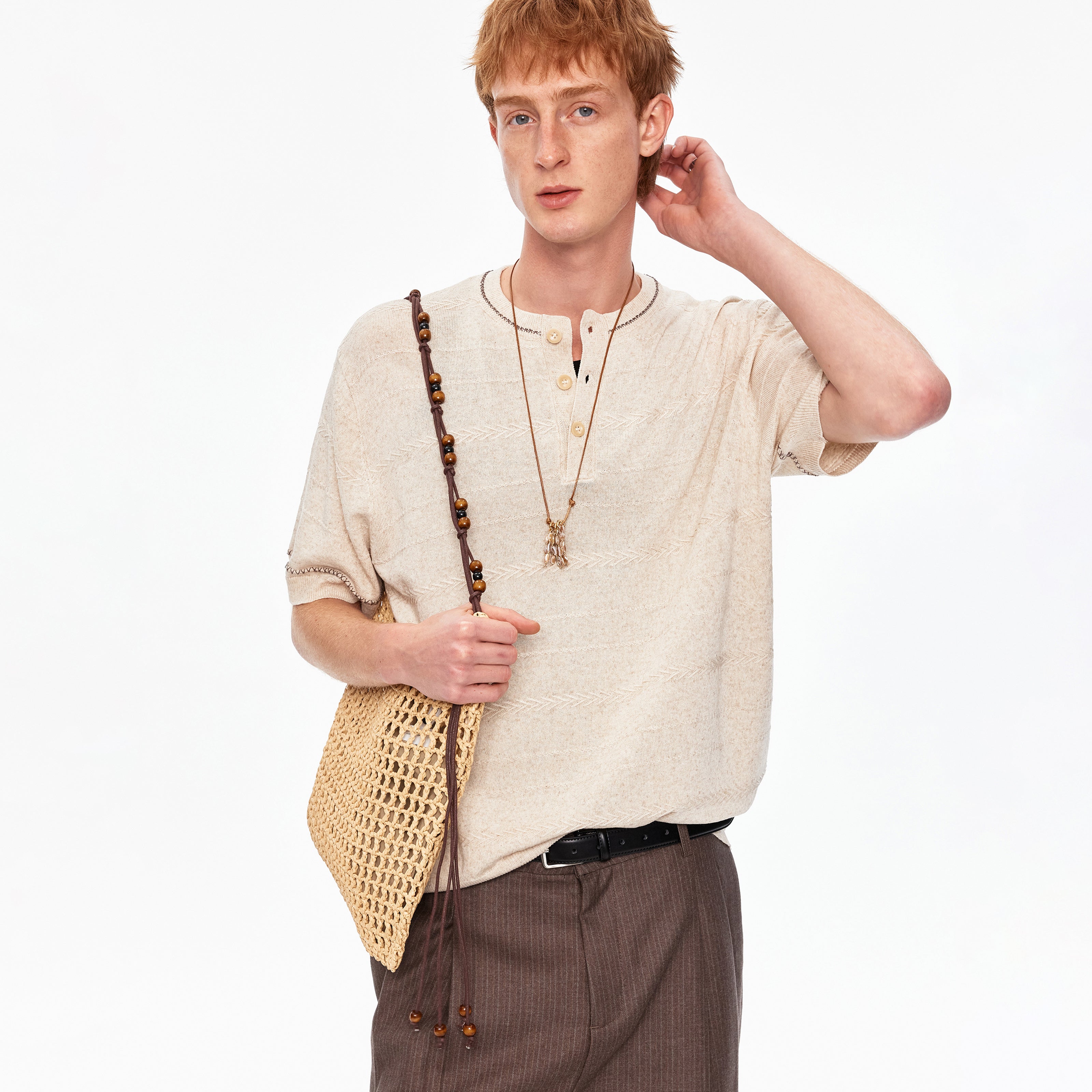 MADWITCH STRIPED TENCEL KNIT TEE #68626 - MadWitch Store