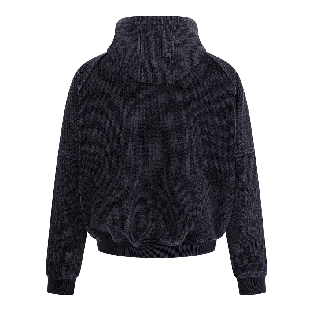 MADWITCH WAFFLE-KNIT BUCKLE-CLOSURE HOODED JACKET #AW26154