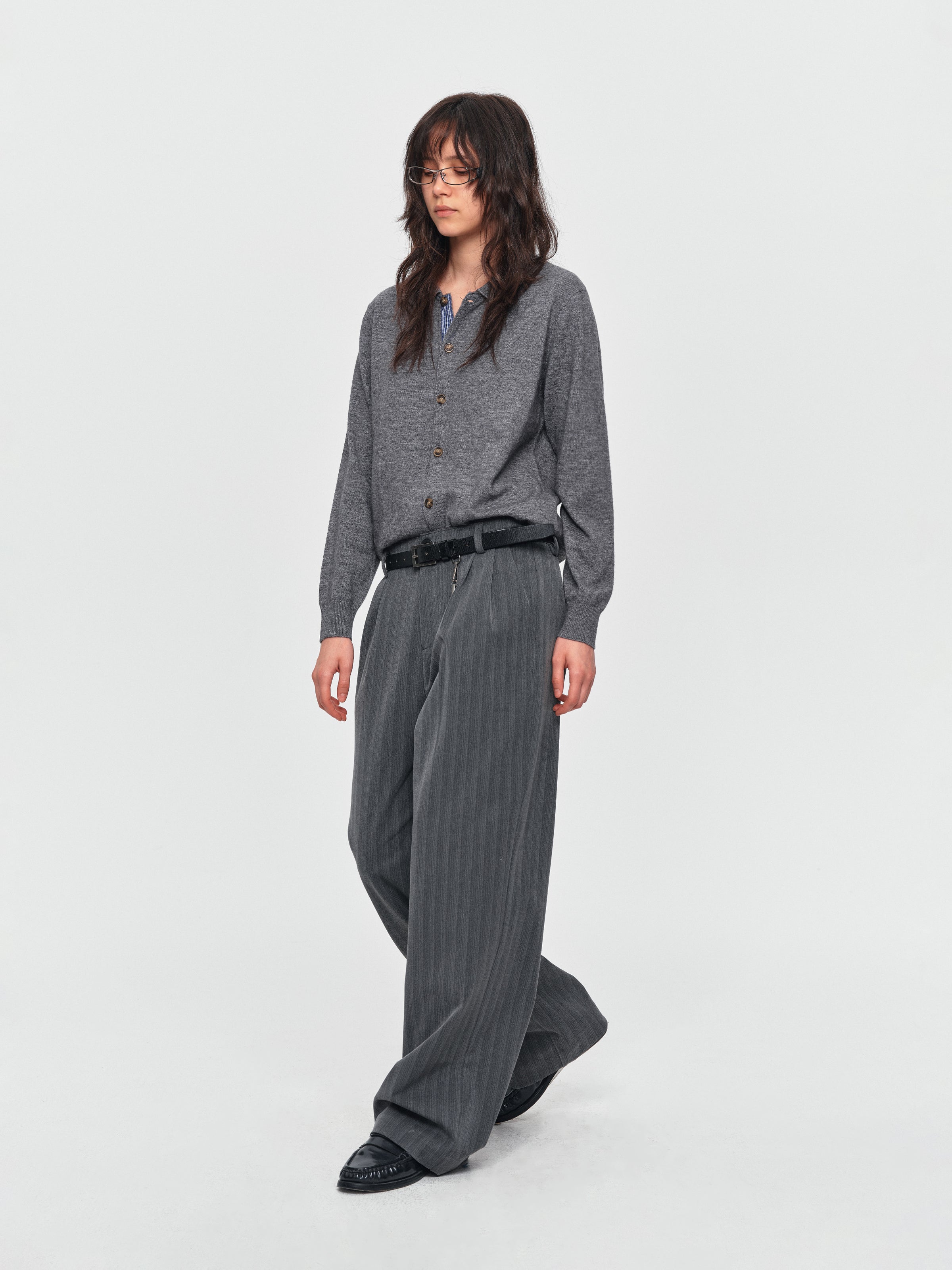 MADWITCH PINSTRIPE WIDE-LEG TROUSERS #AW26125