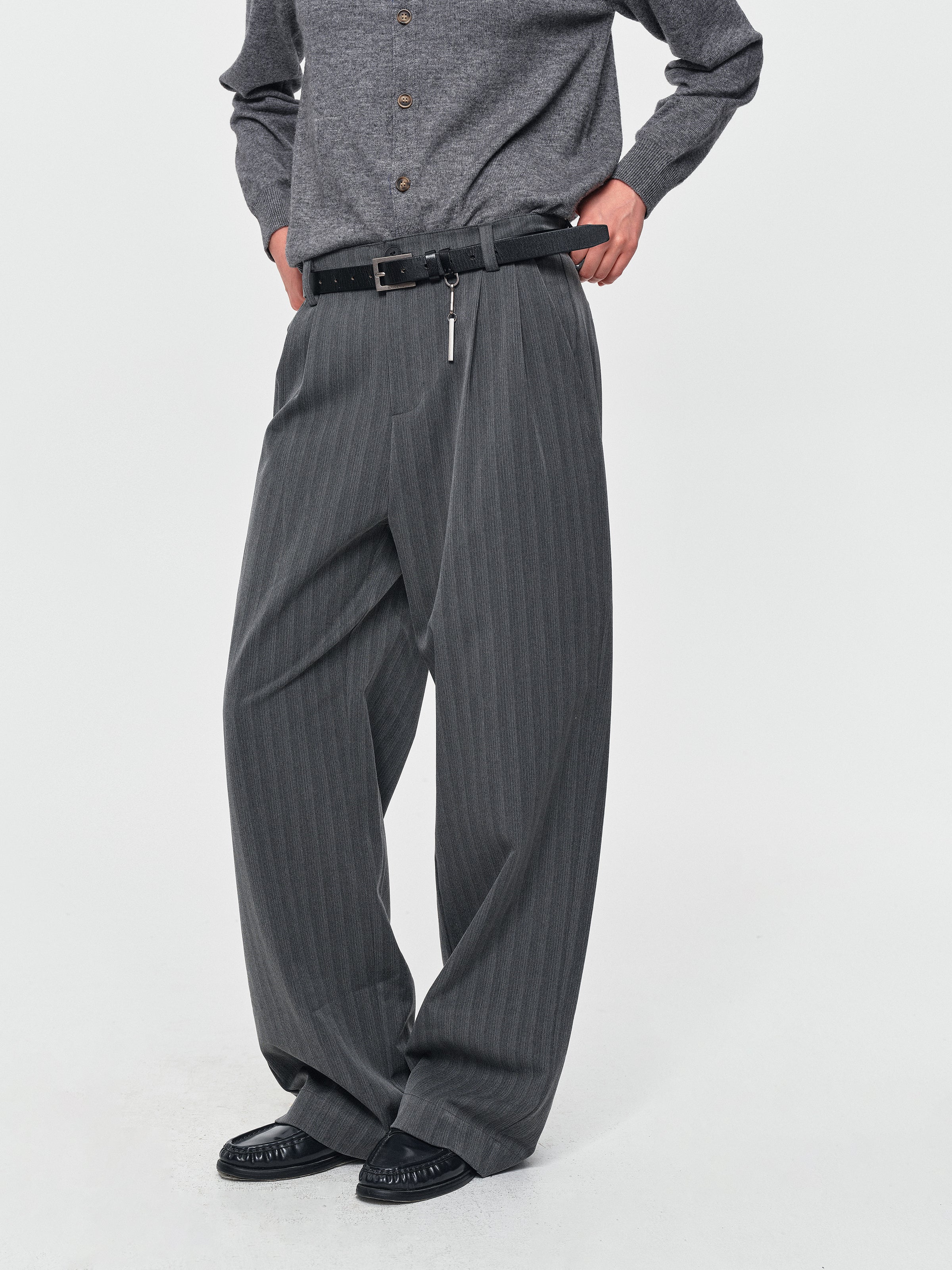 MADWITCH PINSTRIPE WIDE-LEG TROUSERS #AW26125