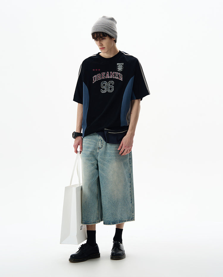 MADWITCH VINTAGE LETTER PRINT TEE #990559