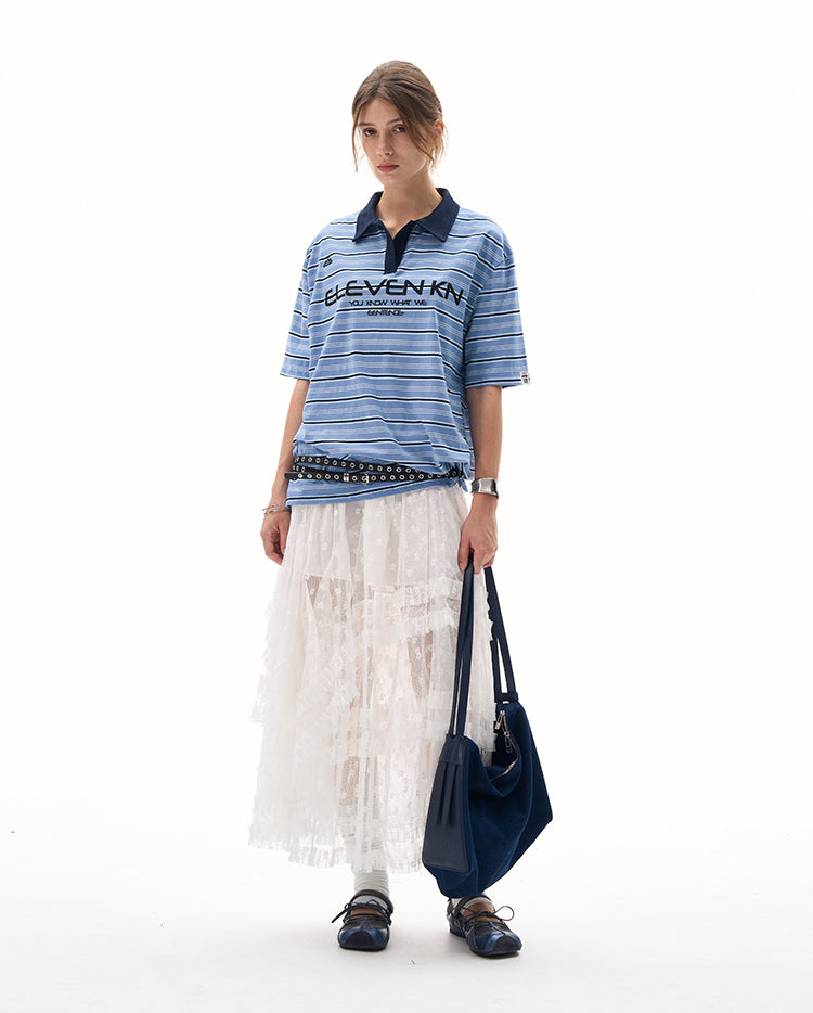 MADWITCH STRIPED POLO T-SHIRT #TH78