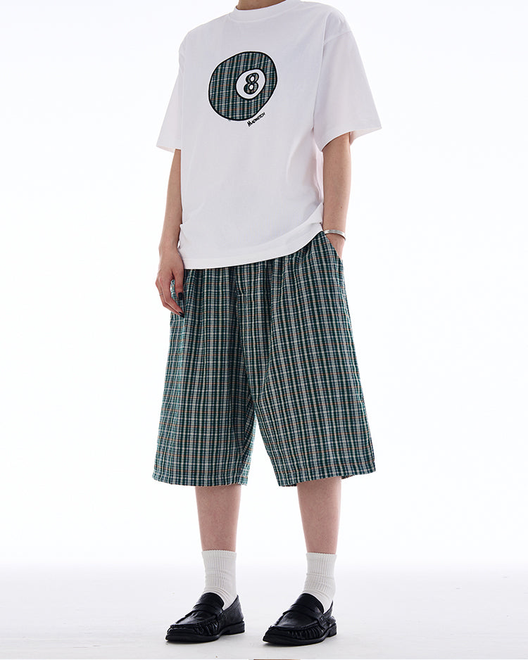 MADWITCH RELAXED PLAID CASUAL SHORTS #MD3643