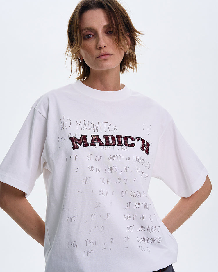 MADWITCH ORIGINAL LETTER PRINT T-SHIRT #MD4116