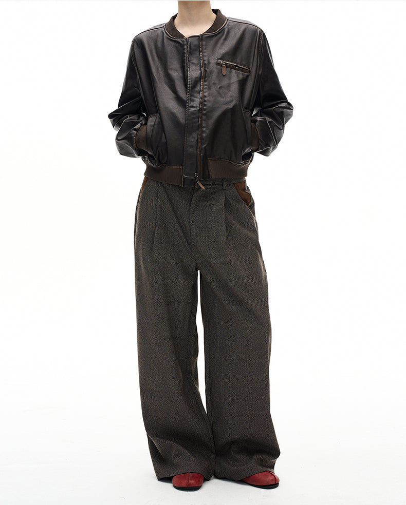 MADWITCH PREPPY PLAID WIDE TROUSERS #25036