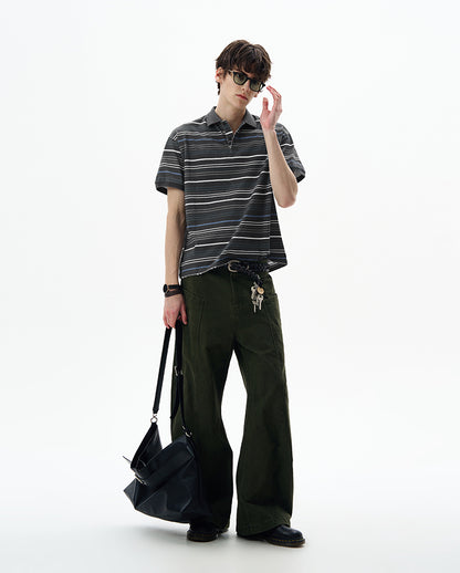 MADWITCH STRIPED POLO SHIRT #0244