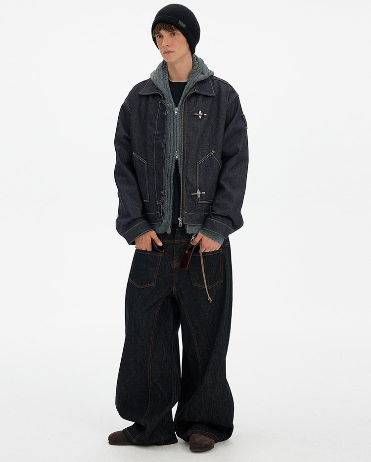 MADWITCH DECONSTRUCTED FLIGHT DENIM JACKET #DY3002