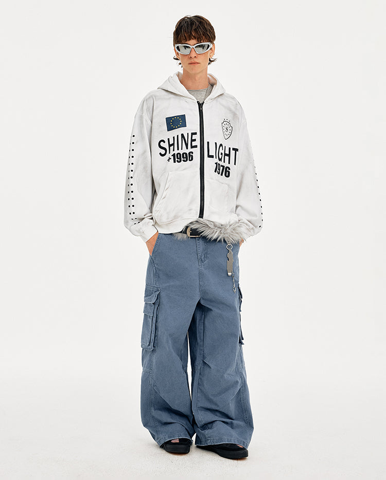 MADWITCH VINTAGE HOODED SWEATSHIRT LETTER PRINT #AW25169