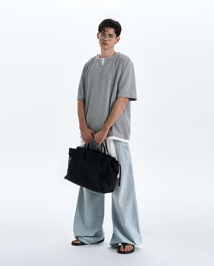 MADWITCH FAKE TWO-PIECE V-NECK TEE #L677