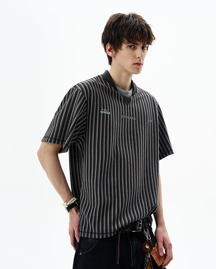 MADWITCH VINTAGE STRIPED TEE #X006