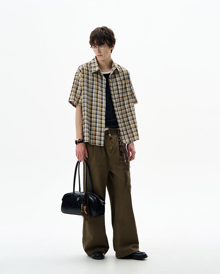 MADWITCH CONTRAST CHECKERED SHIRT #CR251