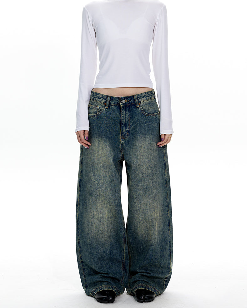 MADWITCH VINTAGE WASHED WIDE LEG JEANS #CK5576