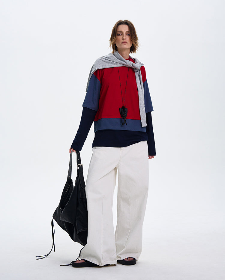 MADWITCH LAYERED FAUX TWO-PIECE HOODIE #6915