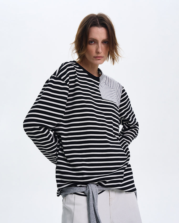 MADWITCH STRIPED CONTRAST LONG SLEEVE #SD12