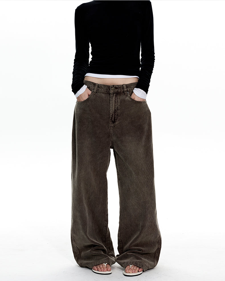 MADWITCH WASHED CORDUROY STRAIGHT JEANS #GPC3571