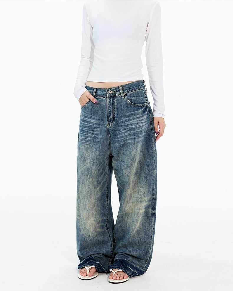 MADWITCH WHISKER WASH WIDE JEANS #6105
