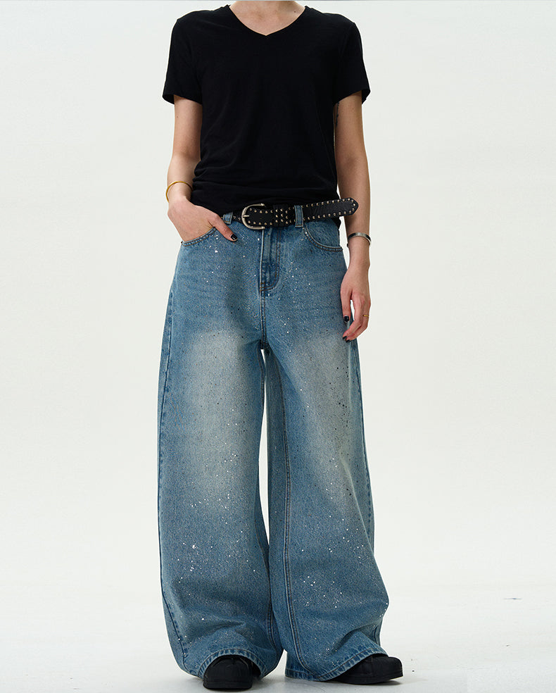MADWITCH STAR PRINT WASHED DENIM JEANS #WHOA083